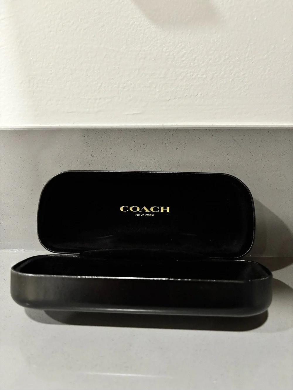 Coach Black Hard Sunglasses Case with Embossed Logo
